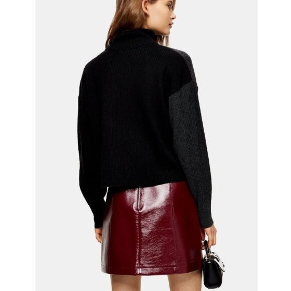 TOPSHOP Knitted Crop Turtleneck Sweater - Picture 2 of 6